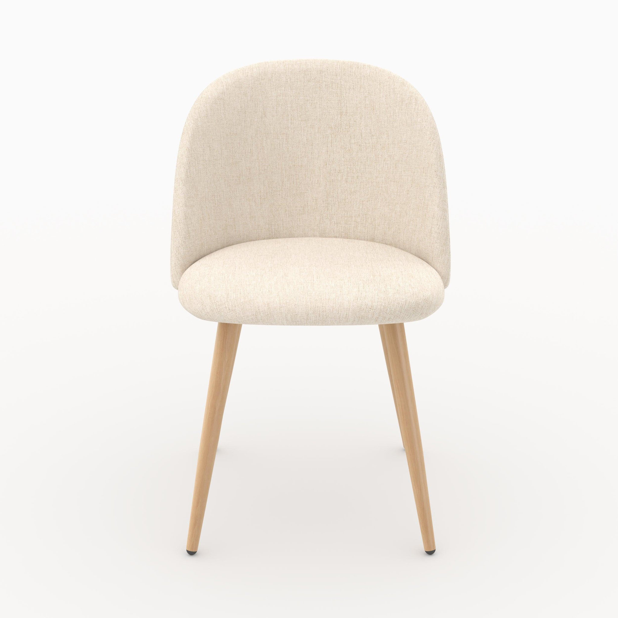 Voir la diapositive 5 : MAISON PAVANE Lot de 2 chaises en tissu beige et pieds en métal-cozy