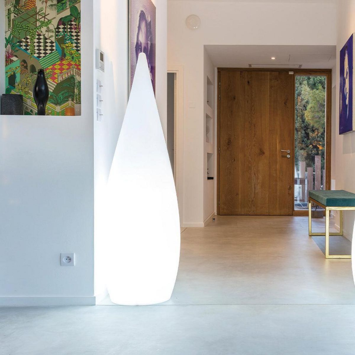 Lumisky Lampadaire ext filaire CLASSY Blanc Polyéthylène H150CM