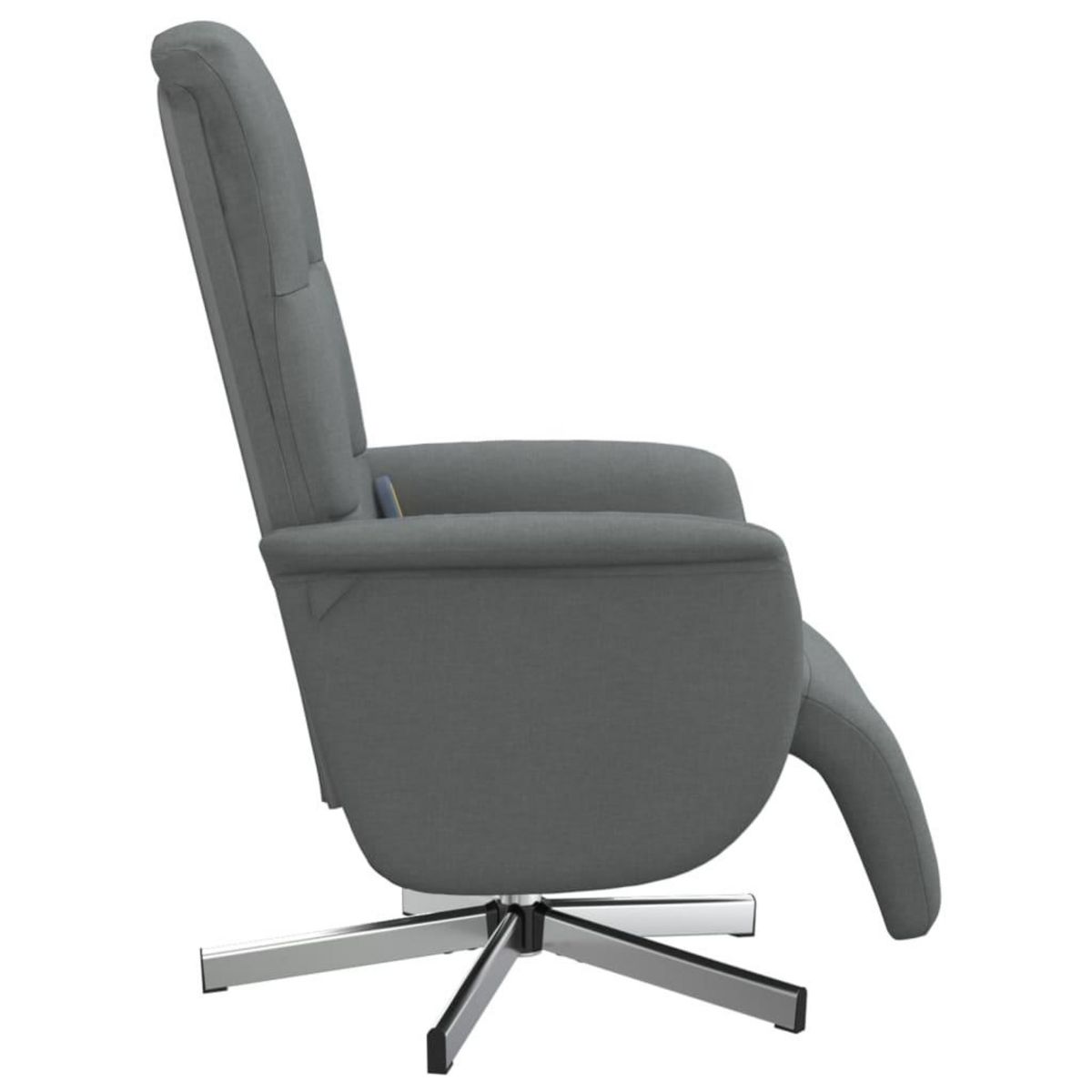 VIDAXL Fauteuil inclinable de massage et repose-pieds gris fonce tissu