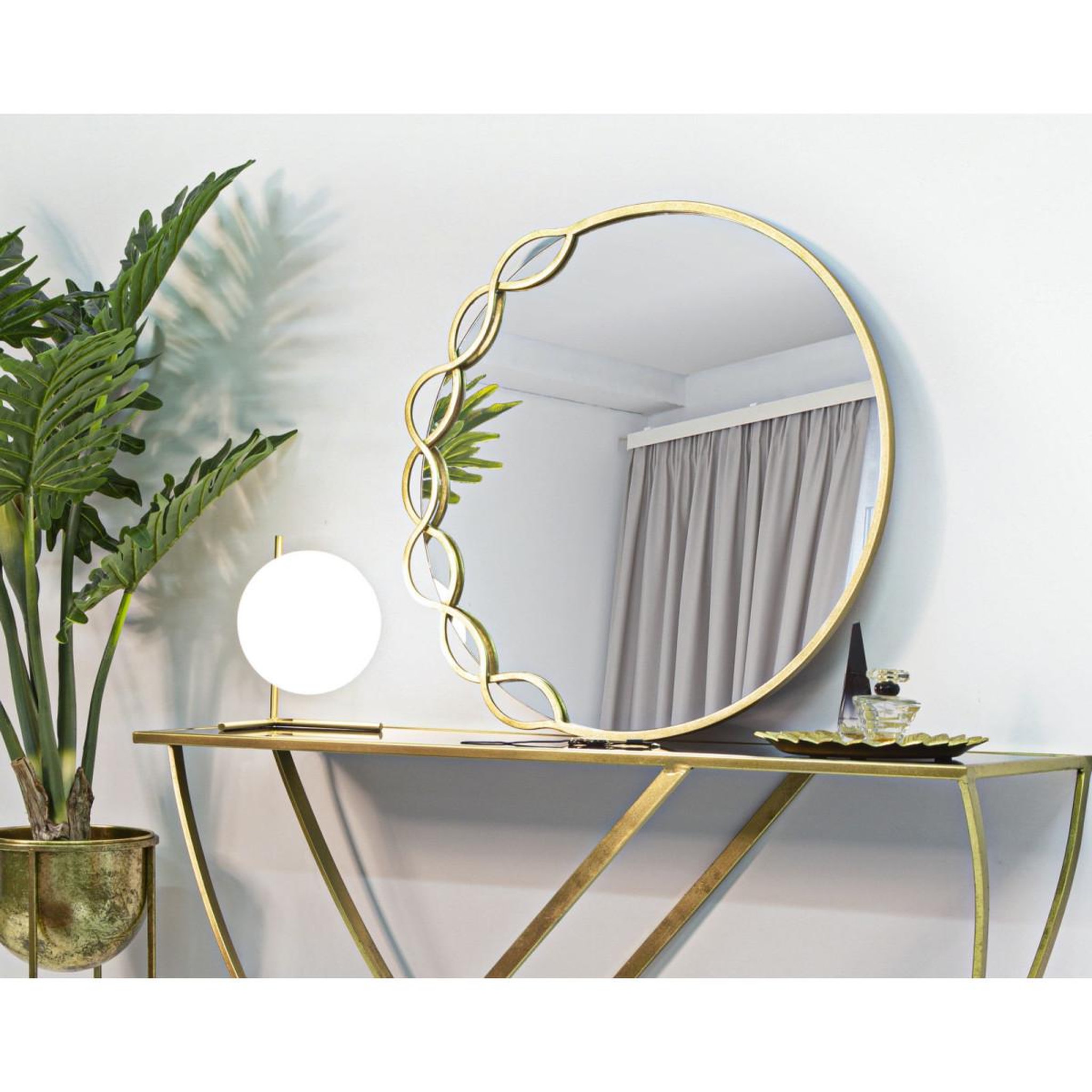 Voir la diapositive 5 : Paris Prix Miroir mural design  eleanor  73cm or