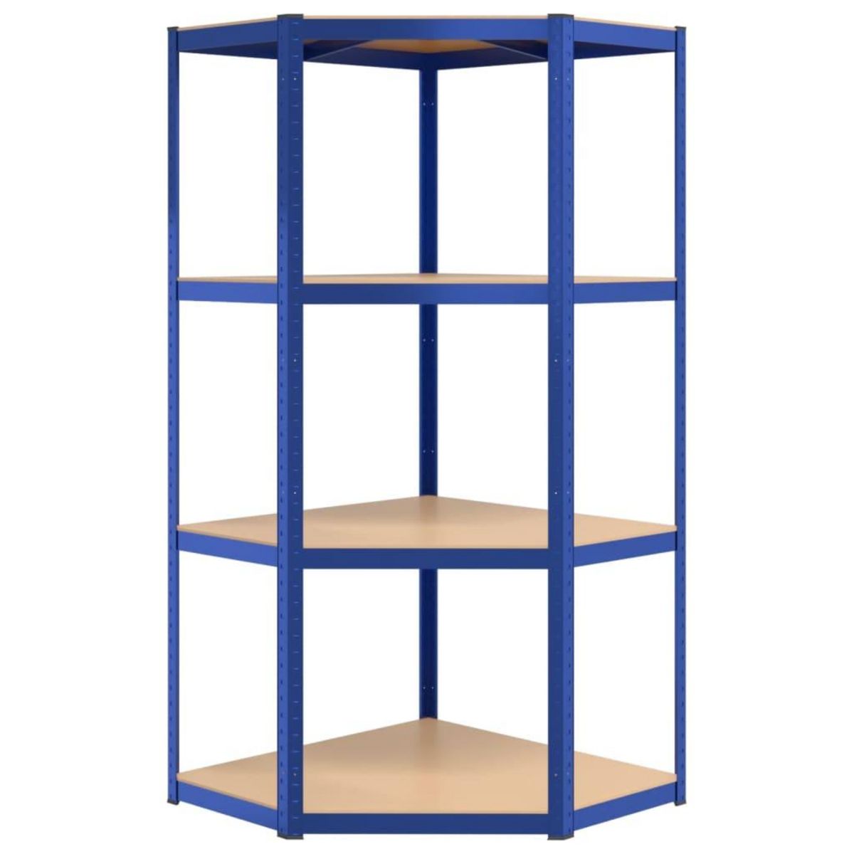 VIDAXL Etagere d'angle a 4 niveaux Bleu Acier et bois d'ingenierie