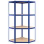 Voir la diapositive 4 : VIDAXL Etagere d'angle a 4 niveaux Bleu Acier et bois d'ingenierie