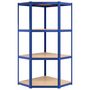 Voir la diapositive 4 : VIDAXL Etagere d'angle a 4 niveaux Bleu Acier et bois d'ingenierie