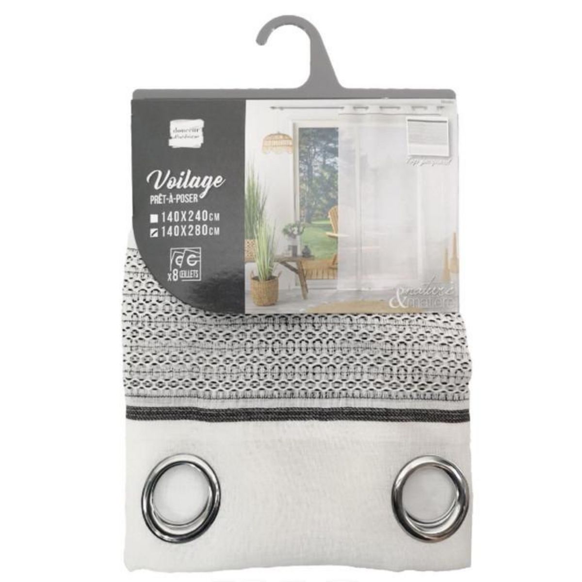 Paris Prix Rideau Voilage à Œillets  Nikita  140x280cm Blanc