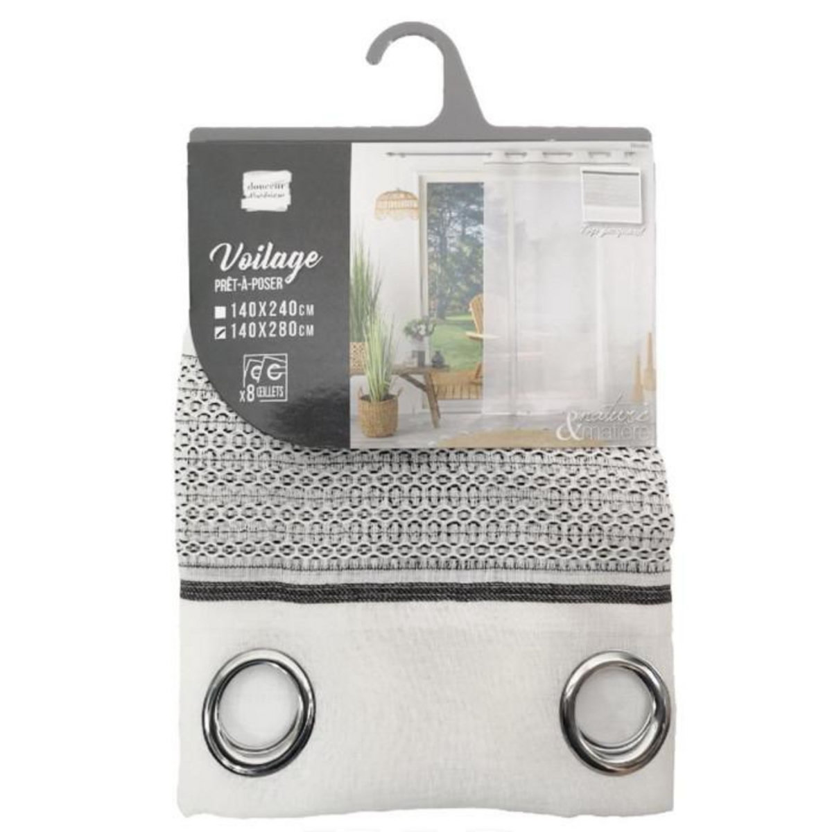 Paris Prix Rideau Voilage à Œillets  Nikita  140x280cm Blanc