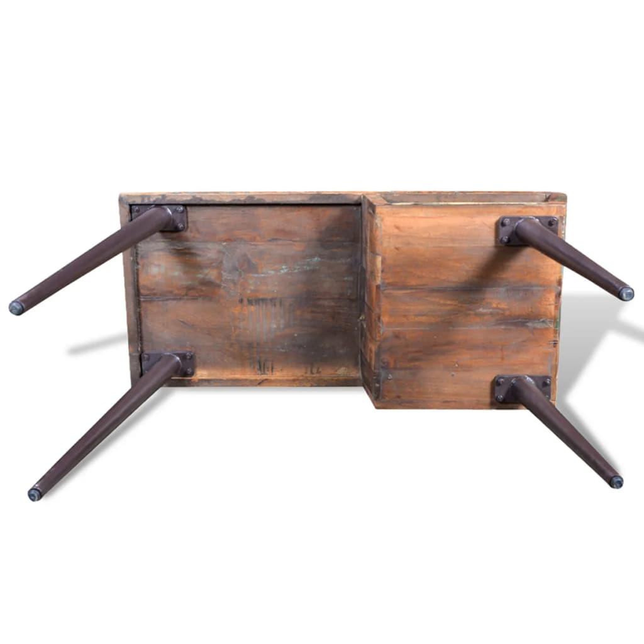 Voir la diapositive 5 : VIDAXL Bureau avec pieds en fer bois de recuperation