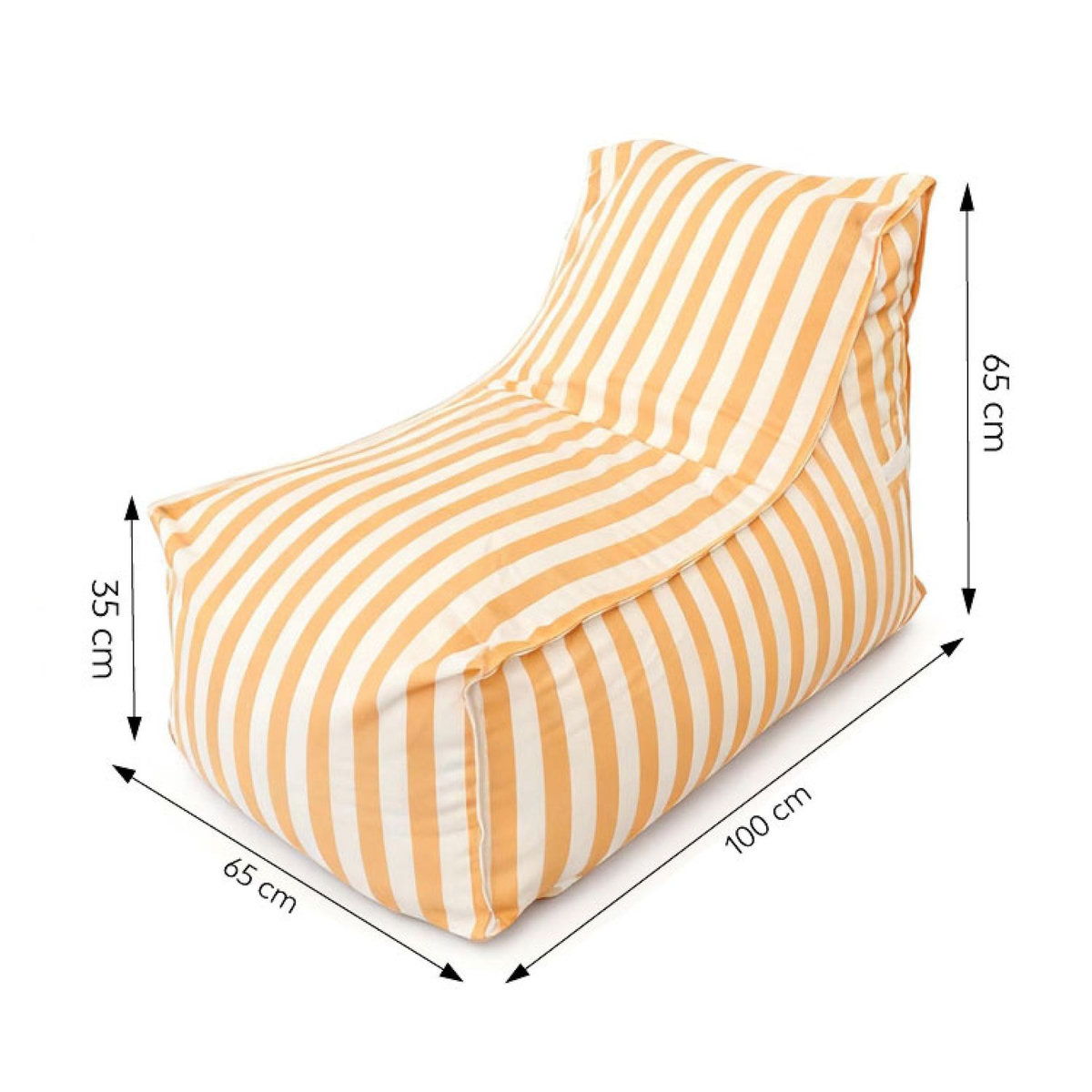 CONCEPT USINE Ensemble de poufs d'extérieur rayés jaune déperlant POSITANO