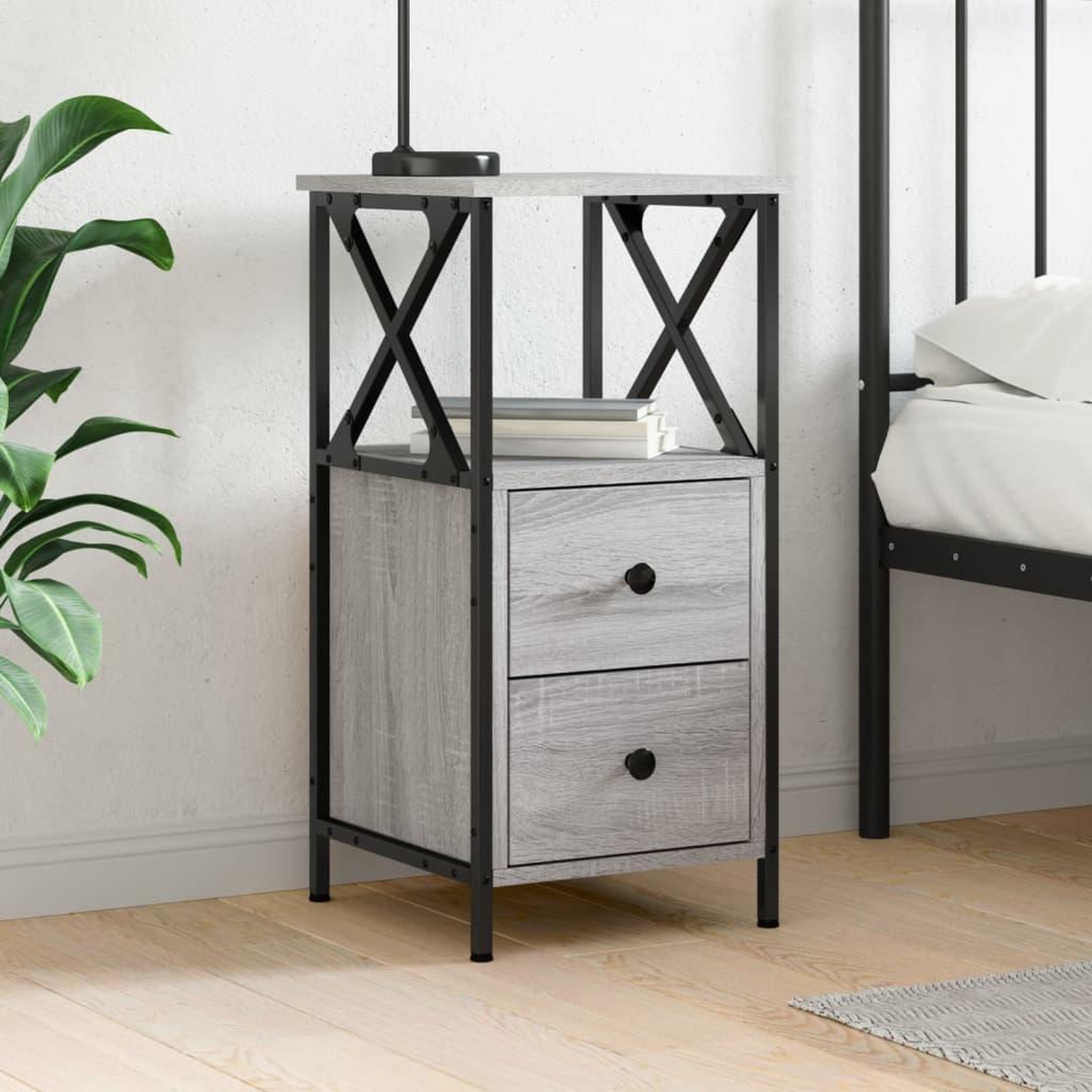 VIDAXL Table de chevet sonoma gris 34x35,5x70 cm bois d'ingenierie