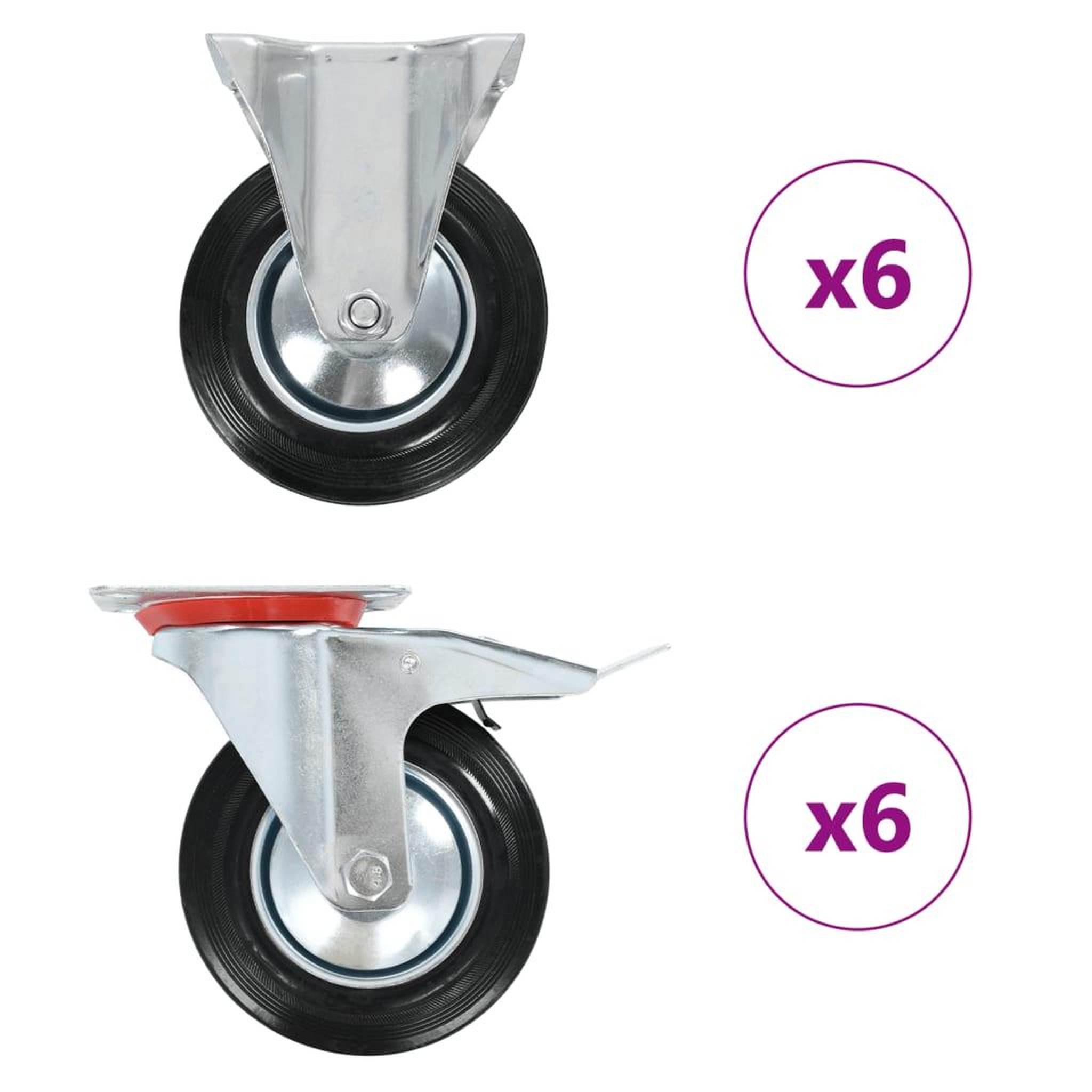 VIDAXL 12 pcs Roulettes 160 mm