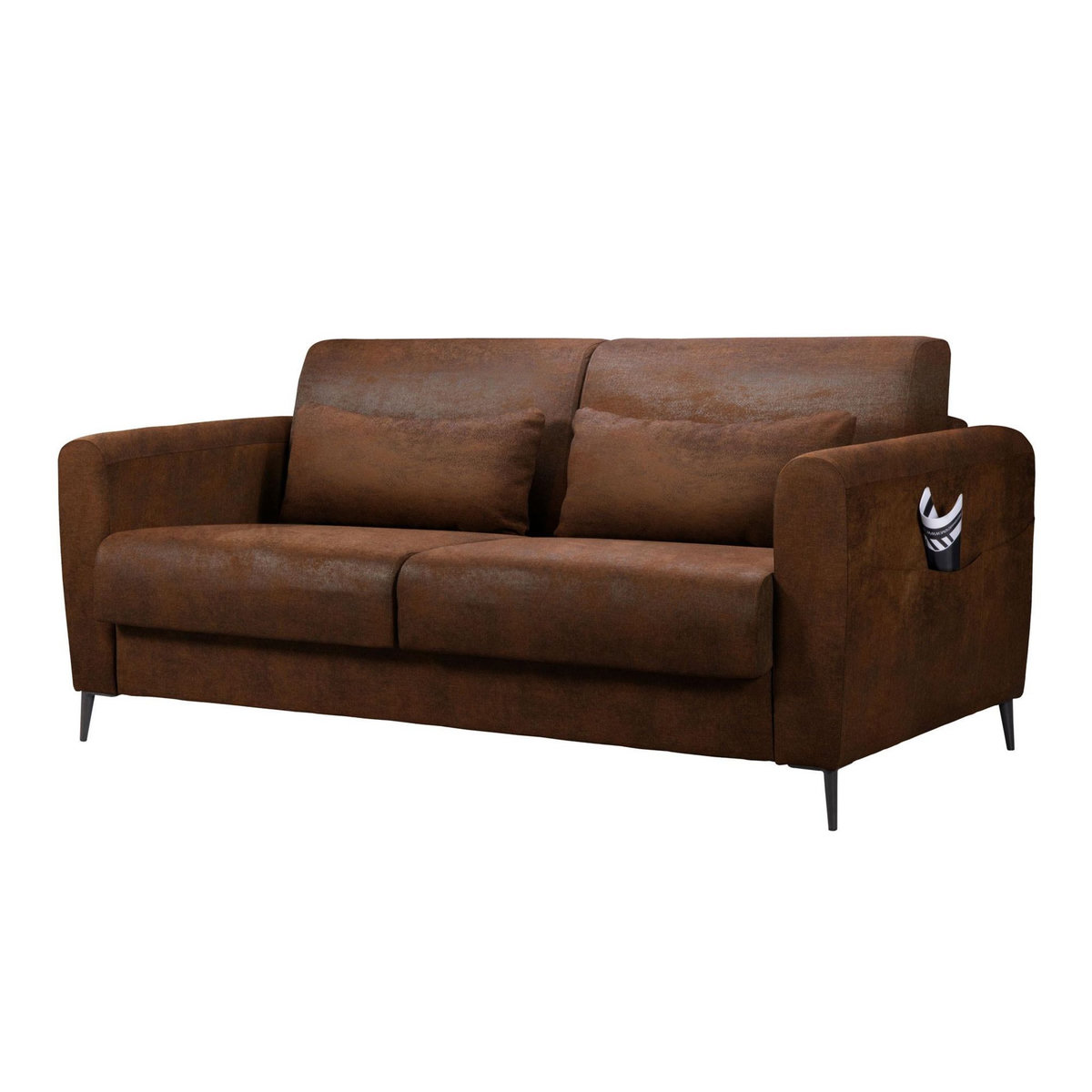 LISA DESIGN Allan - canapé 3 places convertible express couchage quotidien 140 cm matelas 12 cm en microfibre