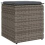 Voir la diapositive 5 : VIDAXL Tabourets jardin coussins lot de 2 gris 40x40x43 cm poly rotin