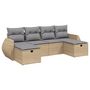 Voir la diapositive 2 : VIDAXL Salon de jardin avec coussins 6pcs melange beige resine tressee