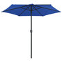 Voir la diapositive 3 : VIDAXL Parasol de jardin et mat en aluminium 270x246 cm Bleu azure