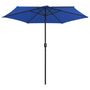 Voir la diapositive 3 : VIDAXL Parasol de jardin et mat en aluminium 270x246 cm Bleu azure