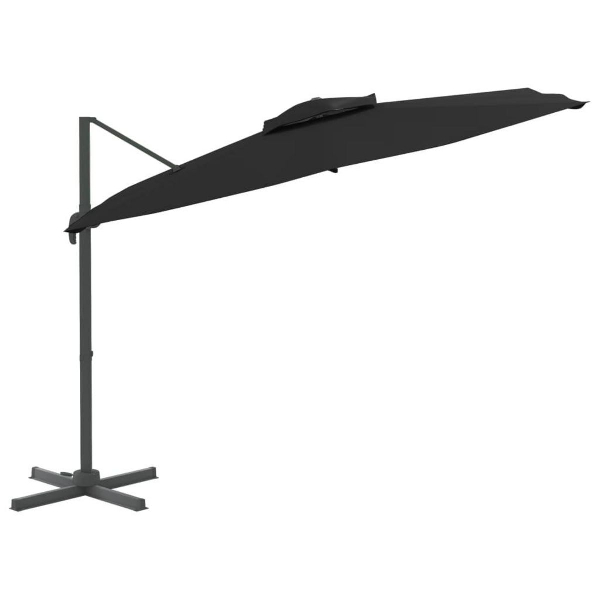 VIDAXL Parasol cantilever a double toit Noir 300x300 cm