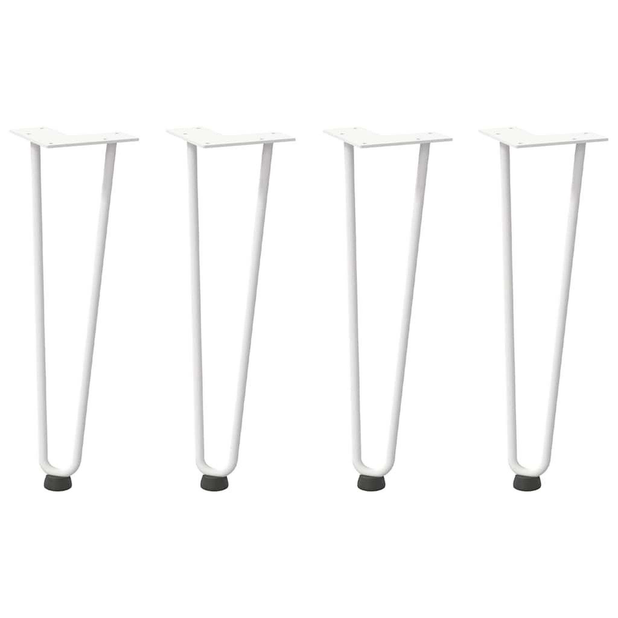 Voir la diapositive 2 : VIDAXL Pieds de table en forme d'epingle a cheveux 4 pcs blanc 42 cm