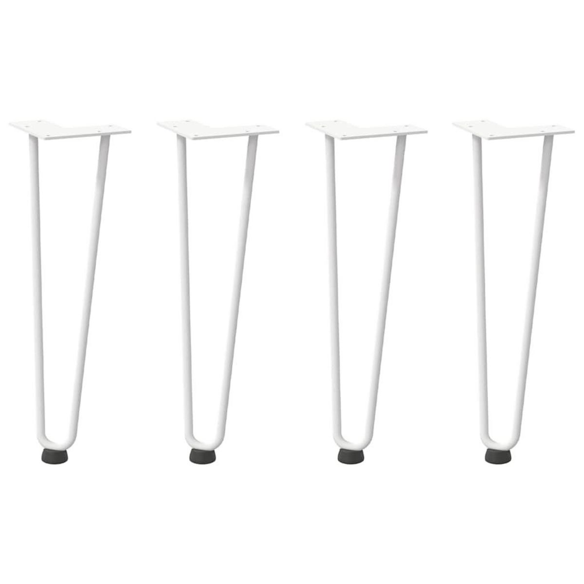 VIDAXL Pieds de table en forme d'epingle a cheveux 4 pcs blanc 42 cm