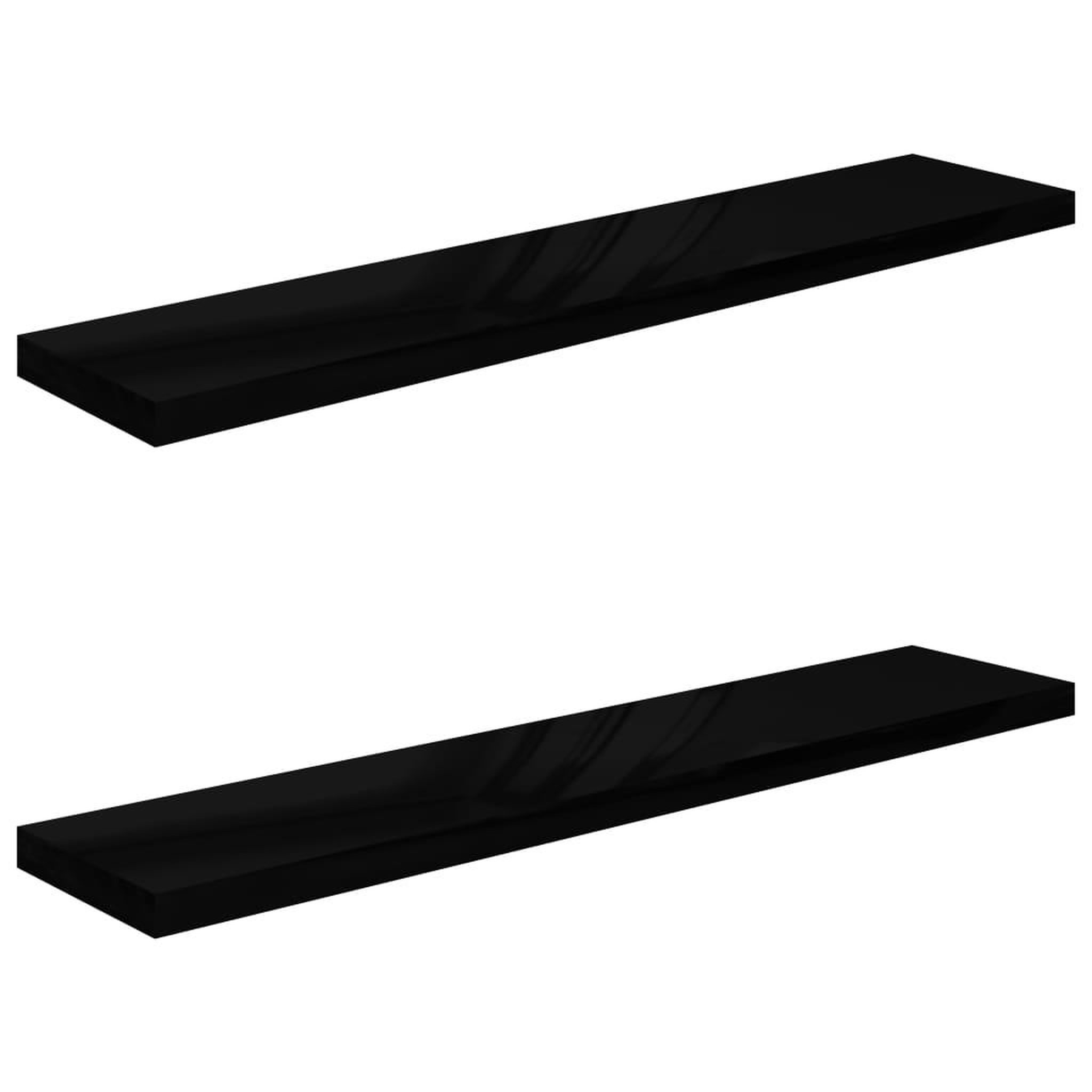Voir la diapositive 2 : VIDAXL Etagere murale flottante 2 pcs Noir brillant 120x23,5x3,8cm MDF