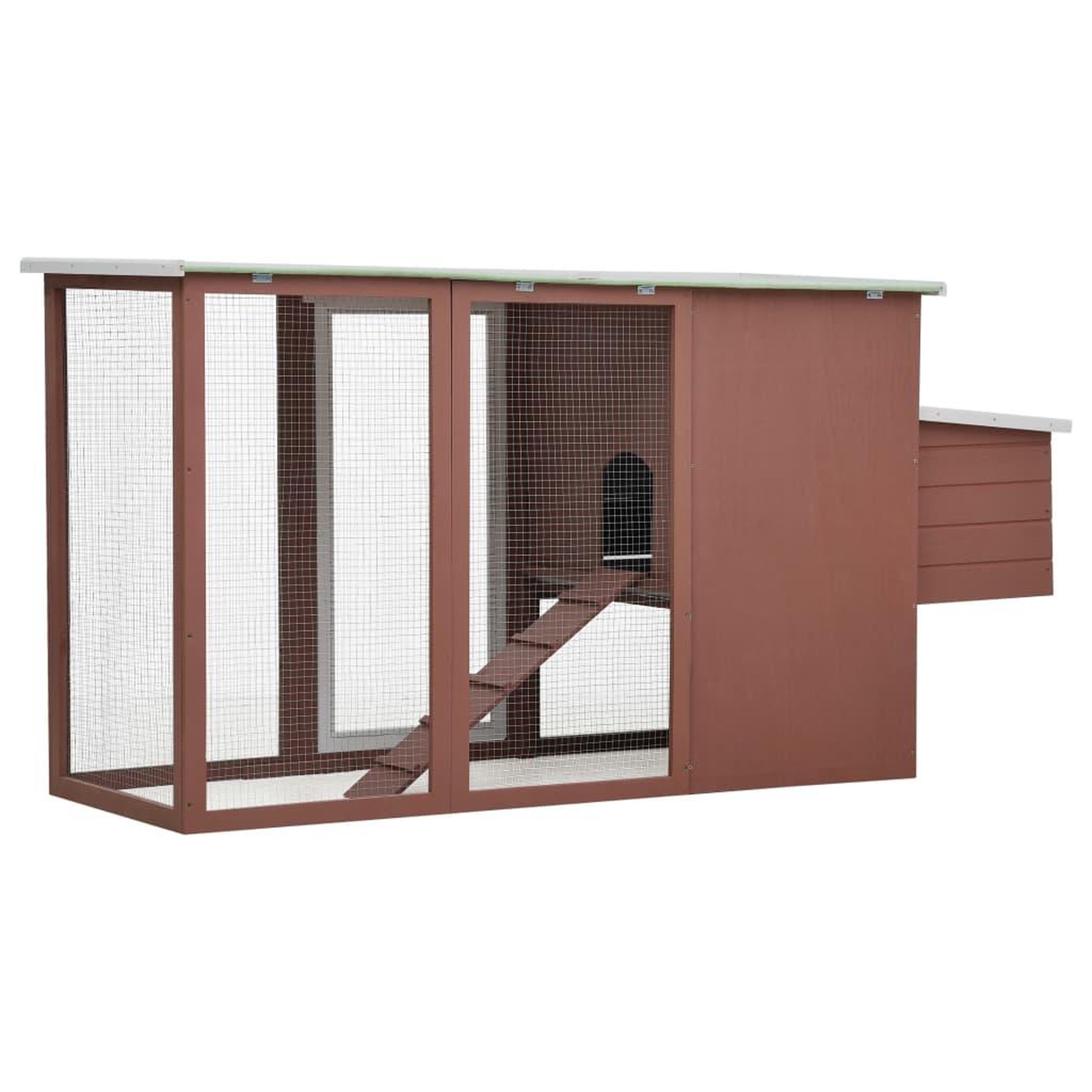 Voir la diapositive 4 : VIDAXL Poulailler d'exterieur avec 1 nichoir Marron Bois