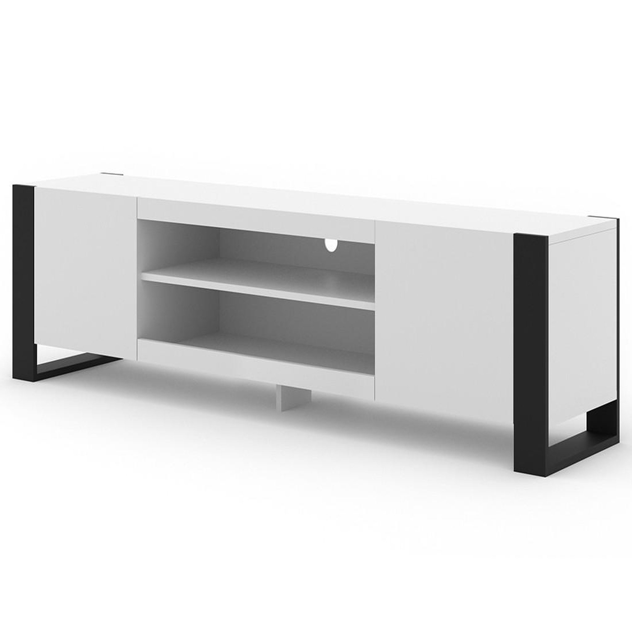 Voir la diapositive 1 : BEST MOBILIER Pedro - meuble tv - 2 portes et 2 niches - 188 cm