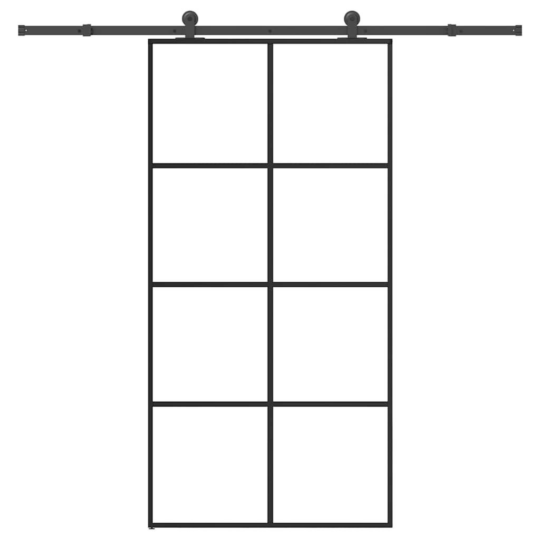 VIDAXL Porte coulissante et kit de quincaillerie 102,5x205cm Verre ESG