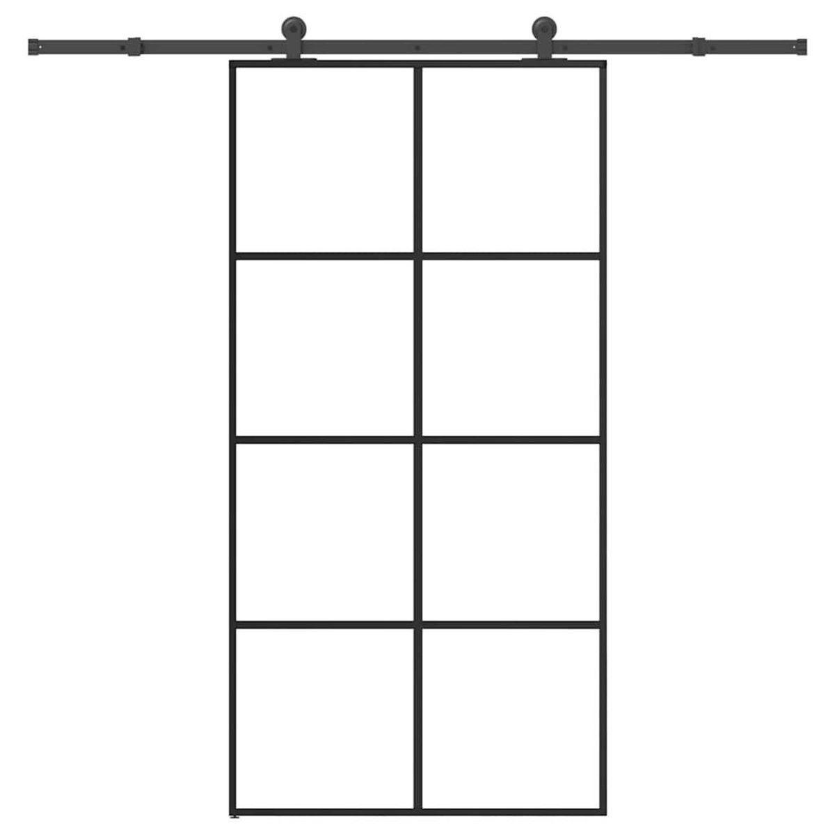 VIDAXL Porte coulissante et kit de quincaillerie 102,5x205cm Verre ESG