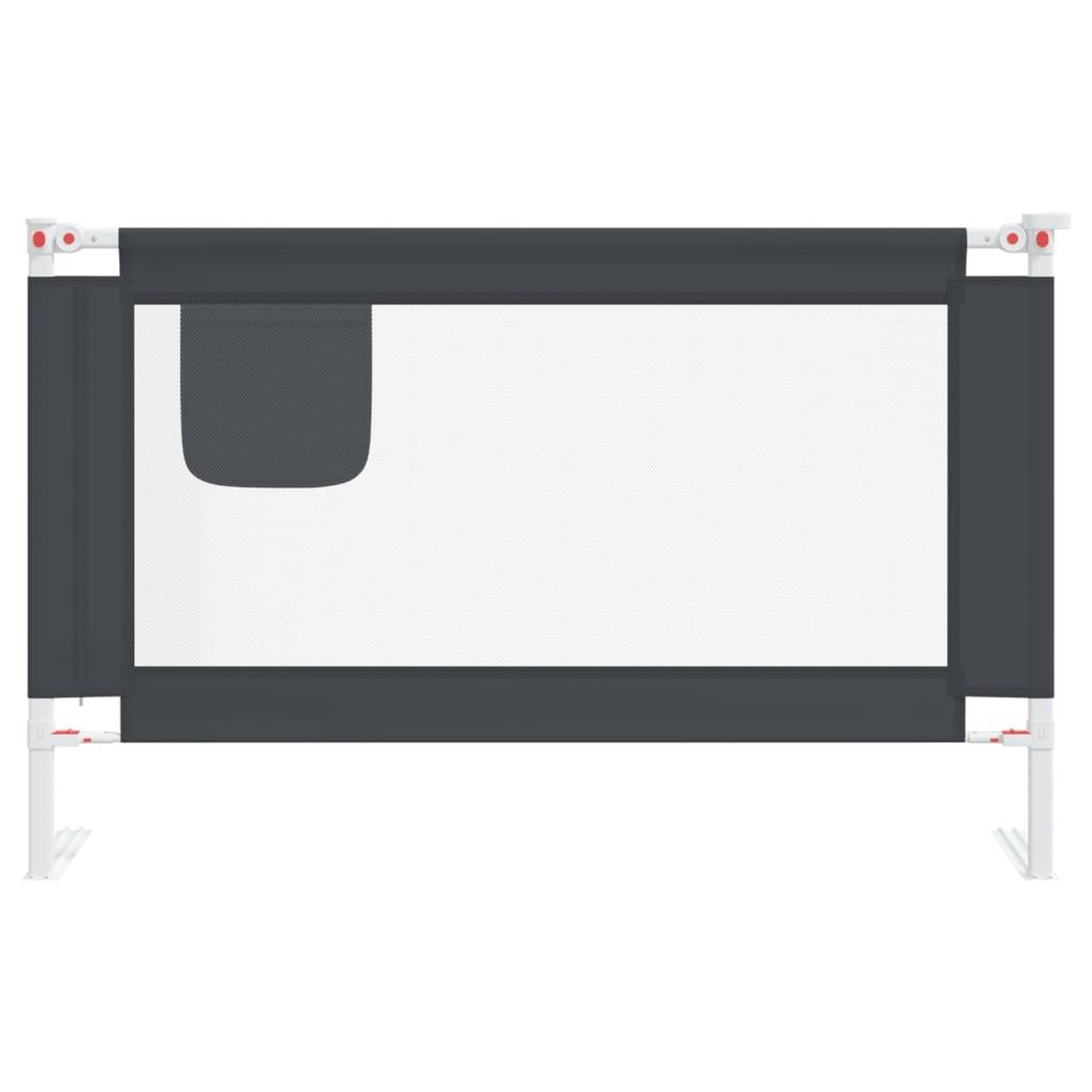 Voir la diapositive 4 : VIDAXL Barriere de securite de lit d'enfant Gris fonce 120x25 cm Tissu