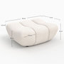 Voir la diapositive 4 : Rendez vous déco Pouf repose-pieds en tissu bouclé blanc-Teddy
