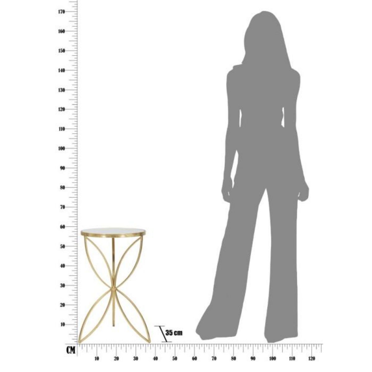 Paris Prix Table d'Appoint Design  Butterfly  60cm Or