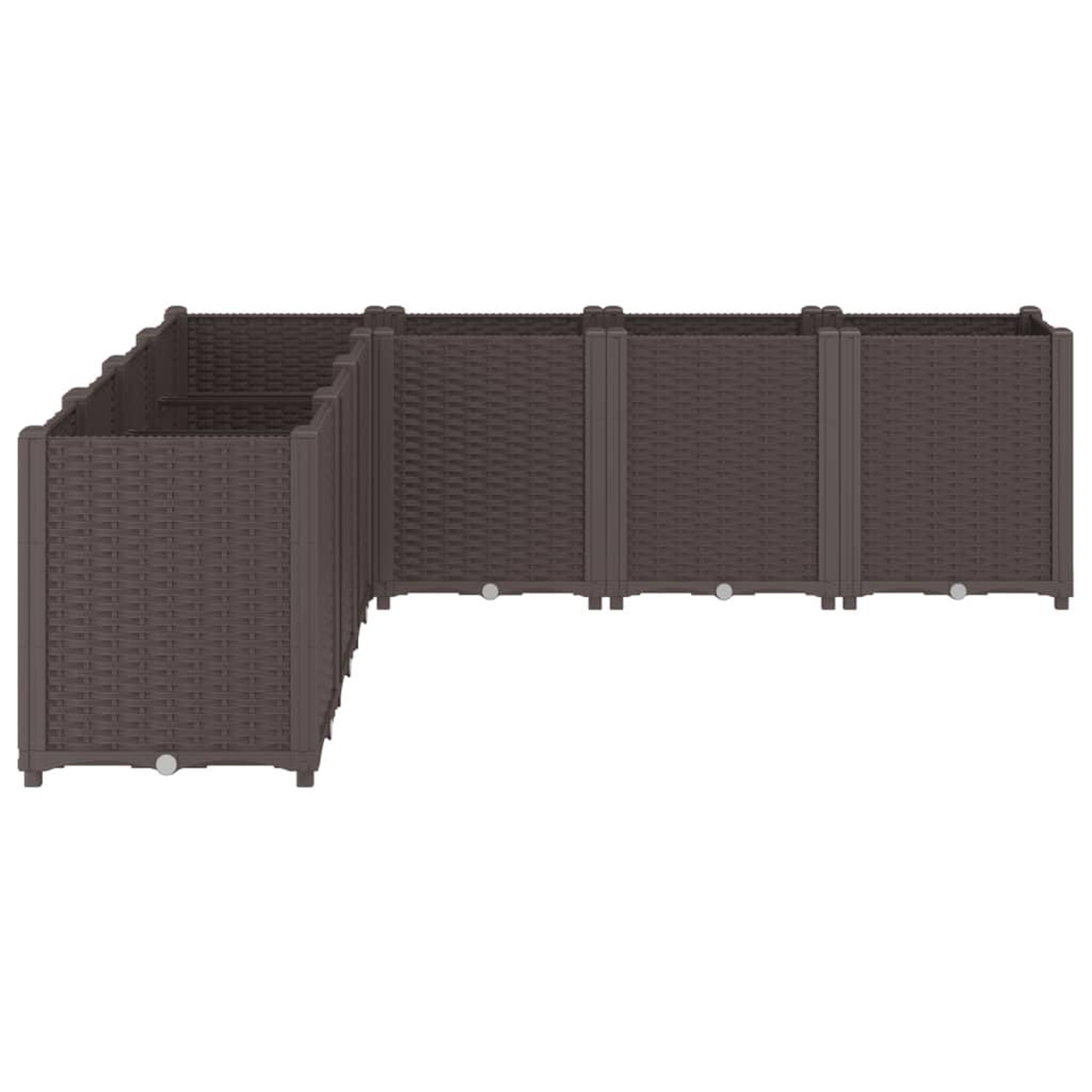 Voir la diapositive 4 : VIDAXL Jardiniere marron 160x160x53 cm polypropylene
