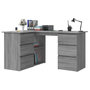 Voir la diapositive 3 : VIDAXL Bureau d'angle Sonoma gris 145x100x76 cm Bois d'ingenierie