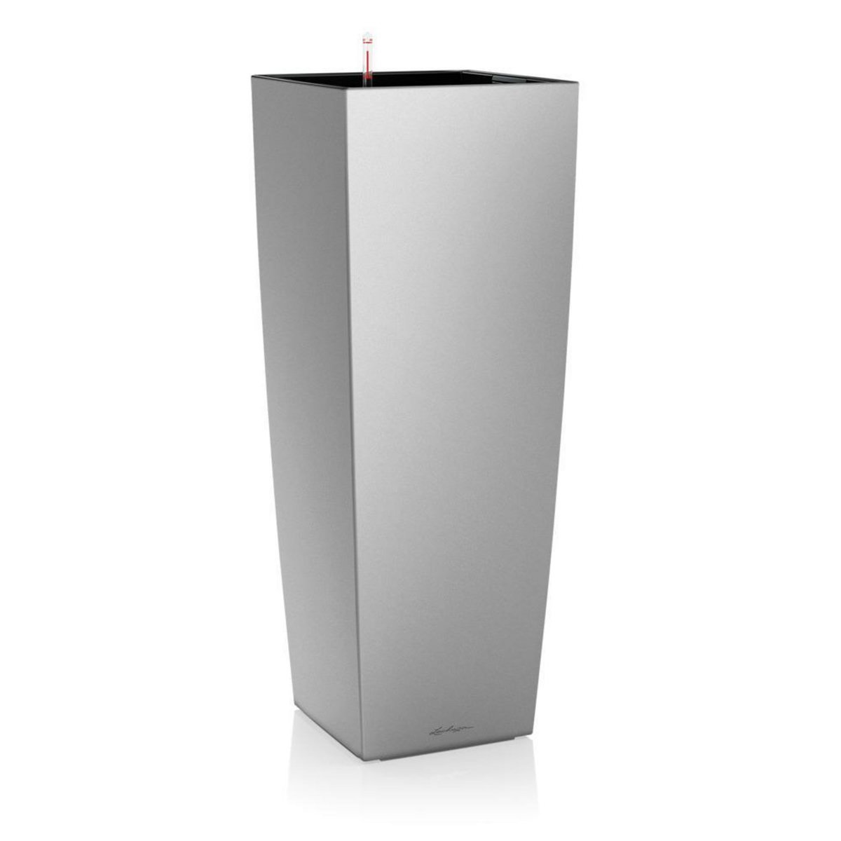 LECHUZA Cubico alto Premium 40 - Kit complet, argent métallisé 105 cm