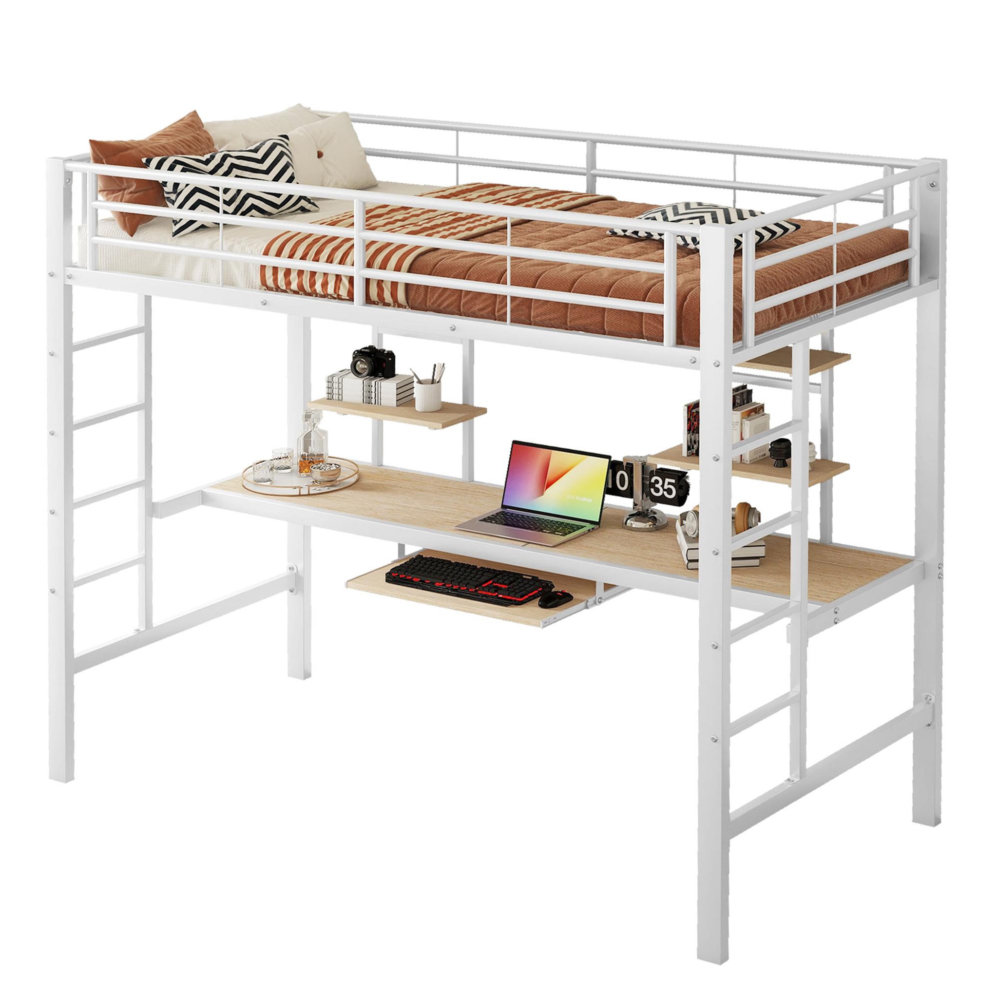 MERAX Lit mezzanine. Coloris disponibles : Noir, Blanc