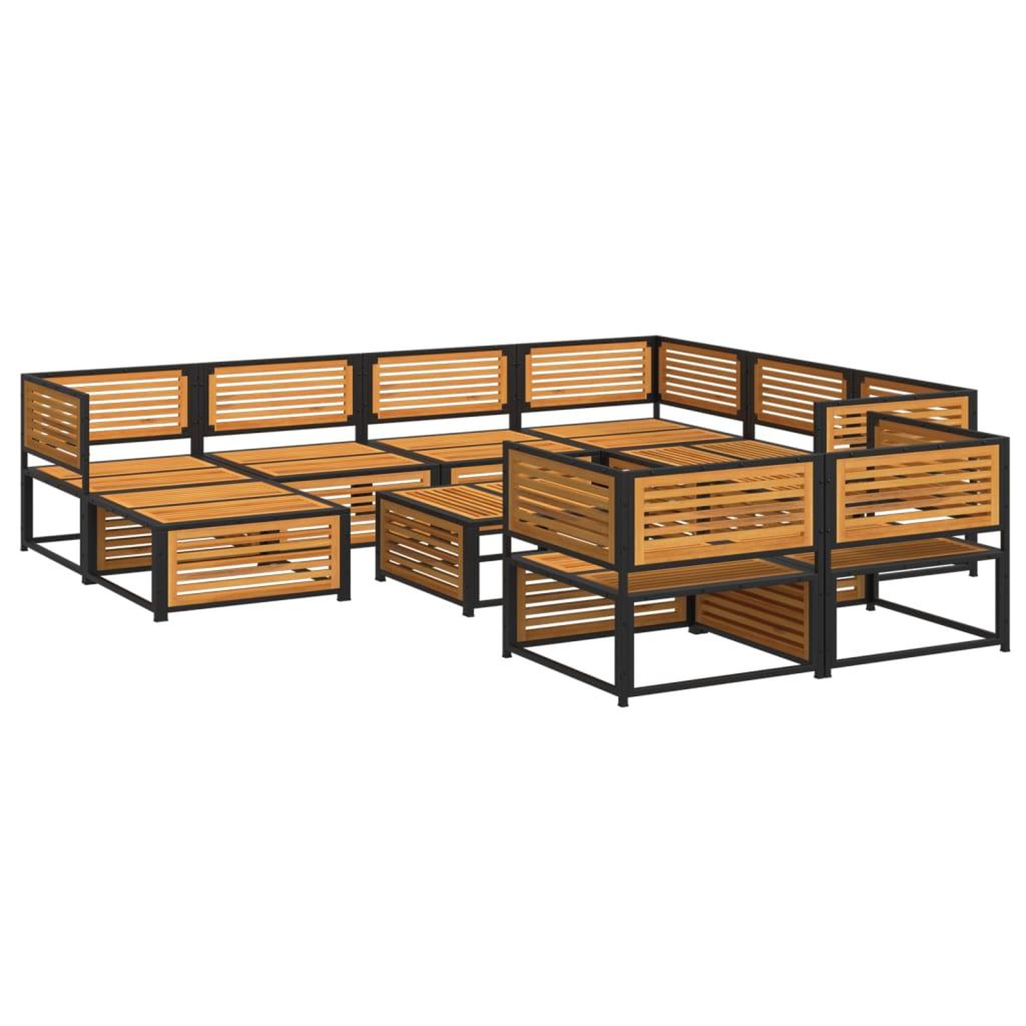 Voir la diapositive 3 : VIDAXL Salon de jardin avec coussins 10 pcs bois d'acacia solide