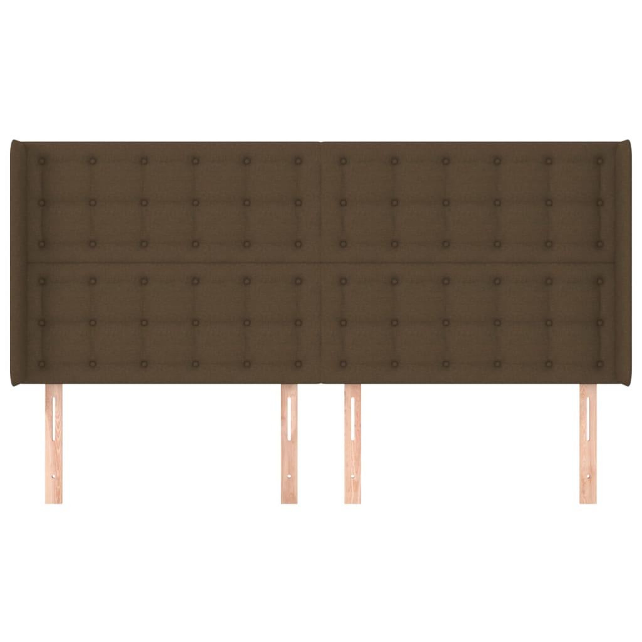 Voir la diapositive 3 : VIDAXL Tete de lit avec oreilles Marron fonce 203x16x118/128 cm Tissu