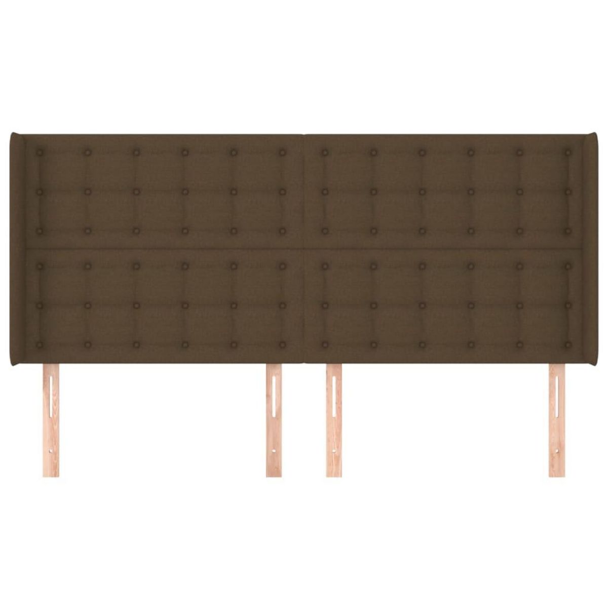 VIDAXL Tete de lit avec oreilles Marron fonce 203x16x118/128 cm Tissu