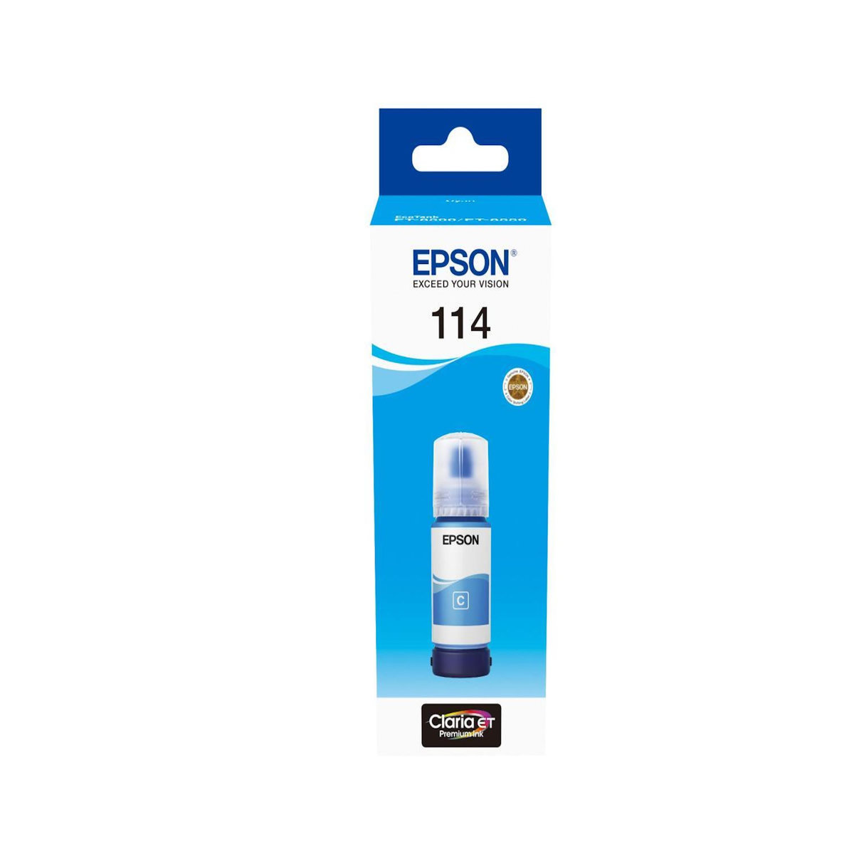 Epson Cartouche d'encre Bouteille d'Encre Ecotank 114 Cyan - C13T07B640