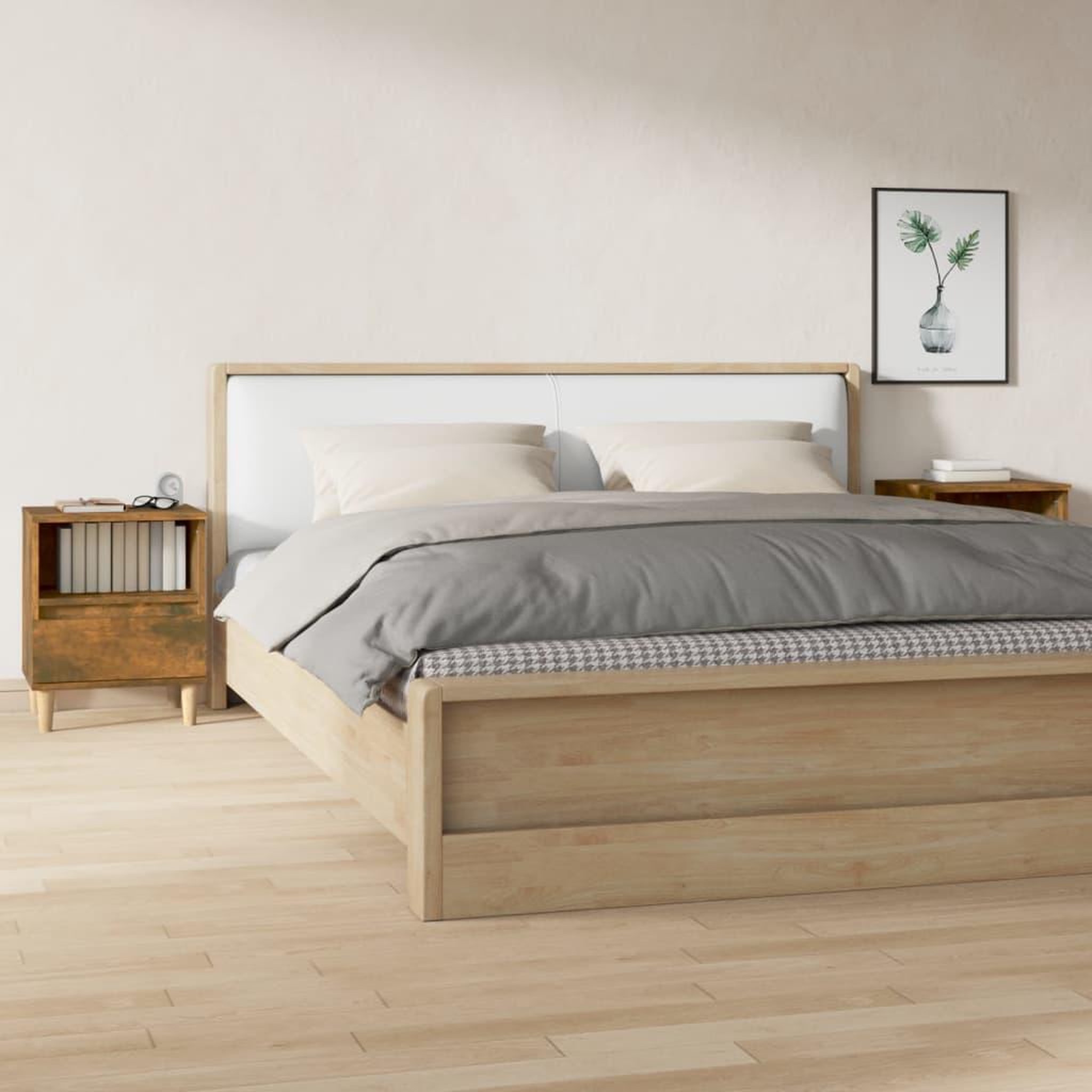 Voir la diapositive 1 : VIDAXL Tables de chevet 2 pcs Chene fume 40x35x50 cm