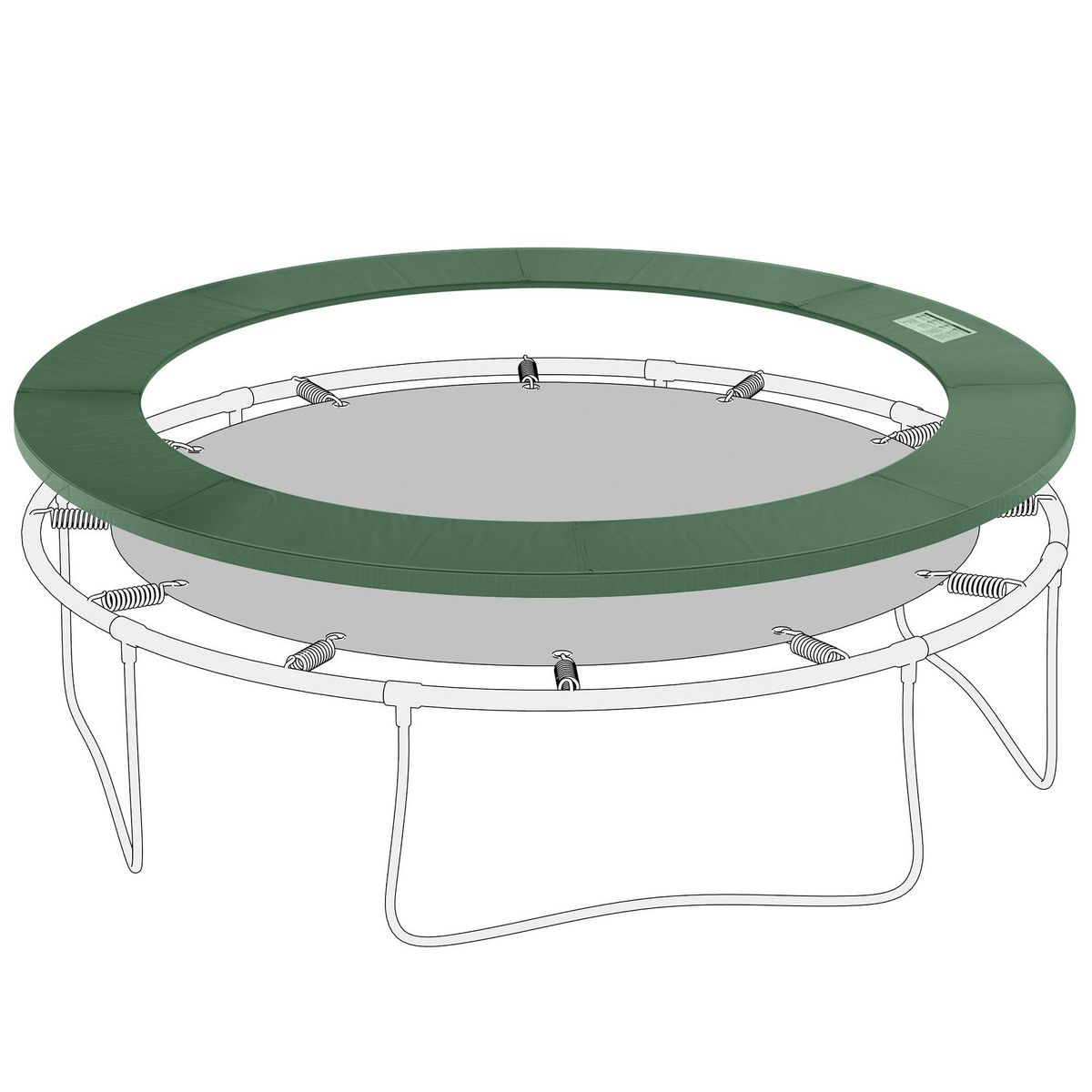 HOMCOM Couvre-ressort trampoline dia. 305 cm PVC PE haute densité rembourrage 15 mm vert