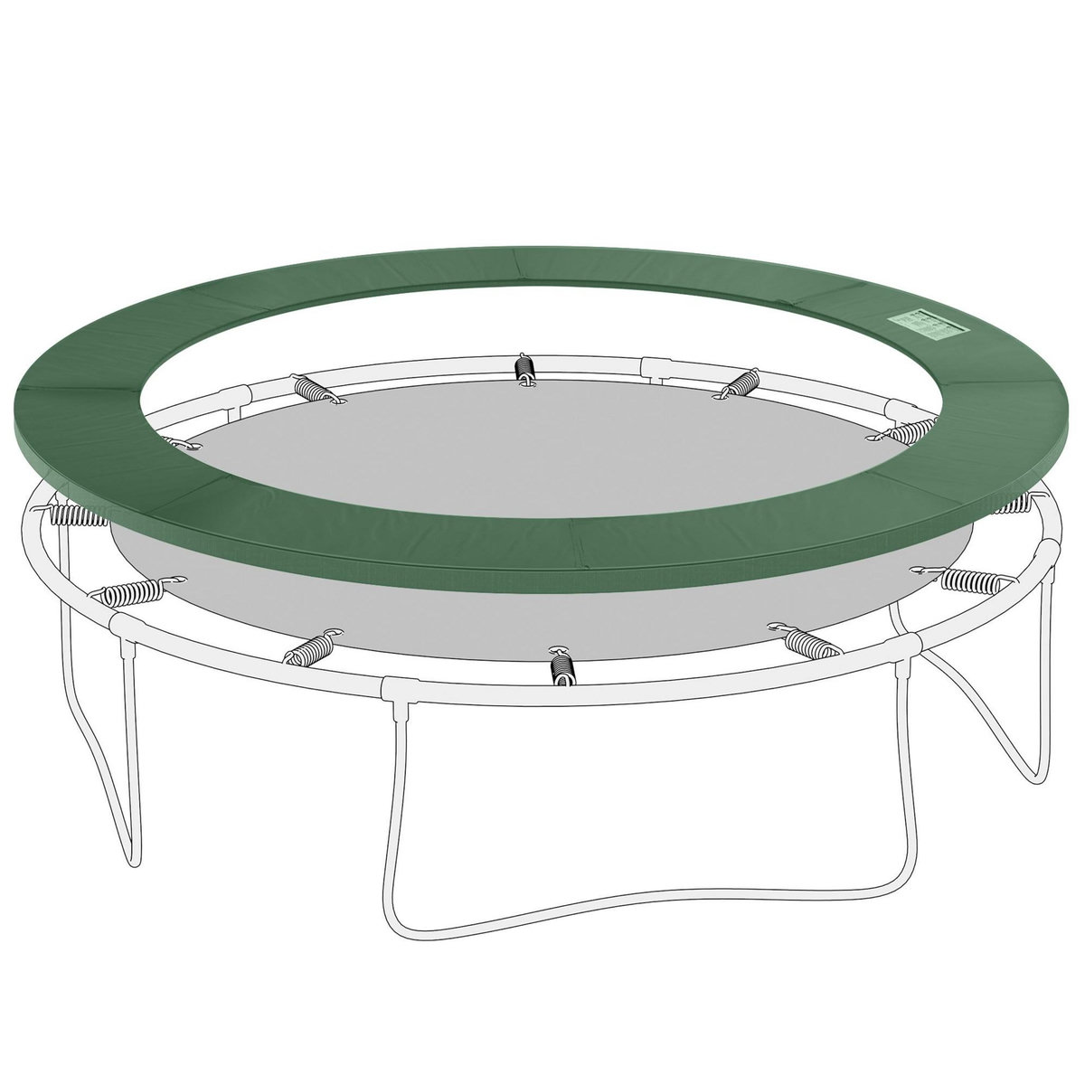 HOMCOM Couvre-ressort trampoline dia. 305 cm PVC PE haute densité rembourrage 15 mm vert