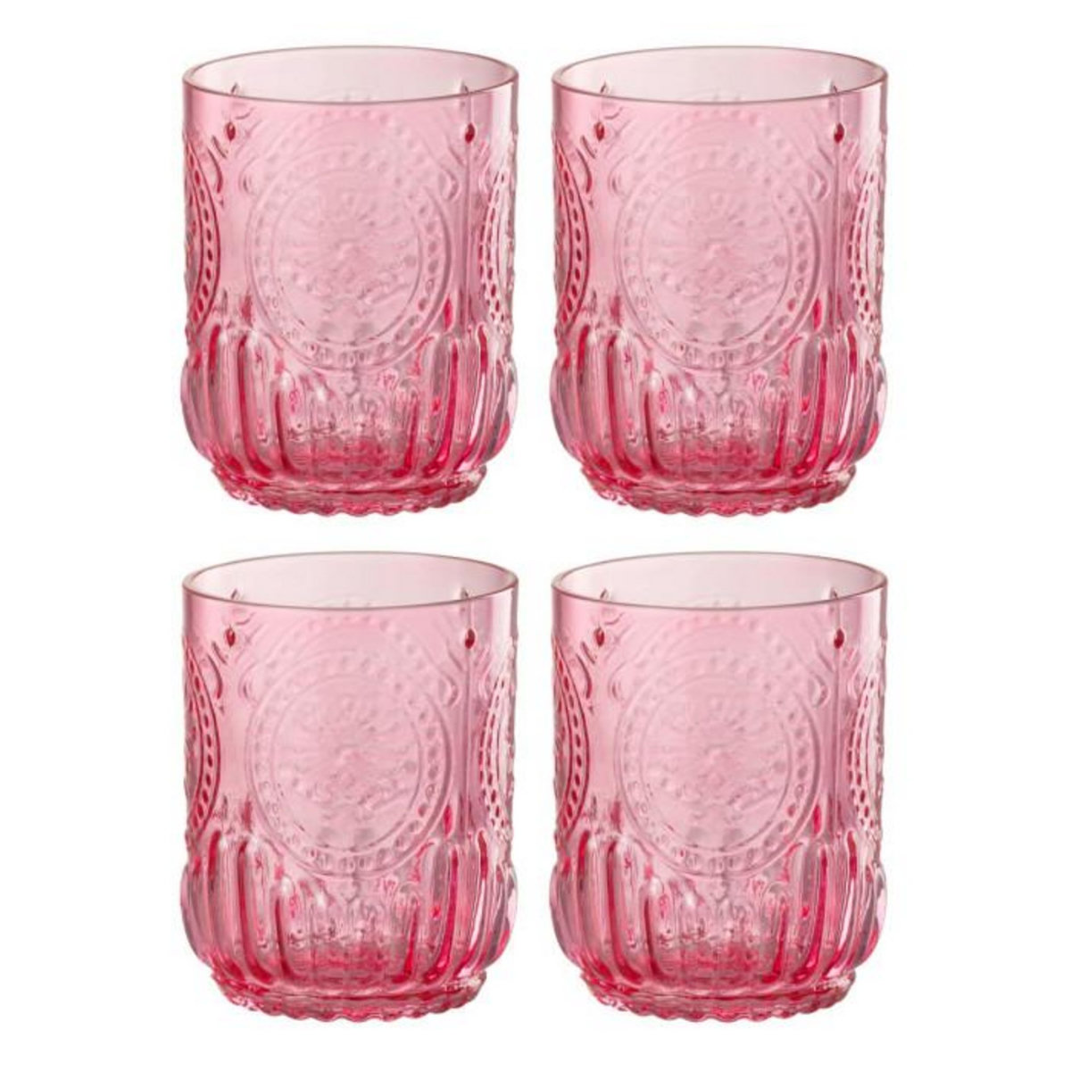 Paris Prix Lot de 4 Verres Design  Maya  32cl Fuchsia
