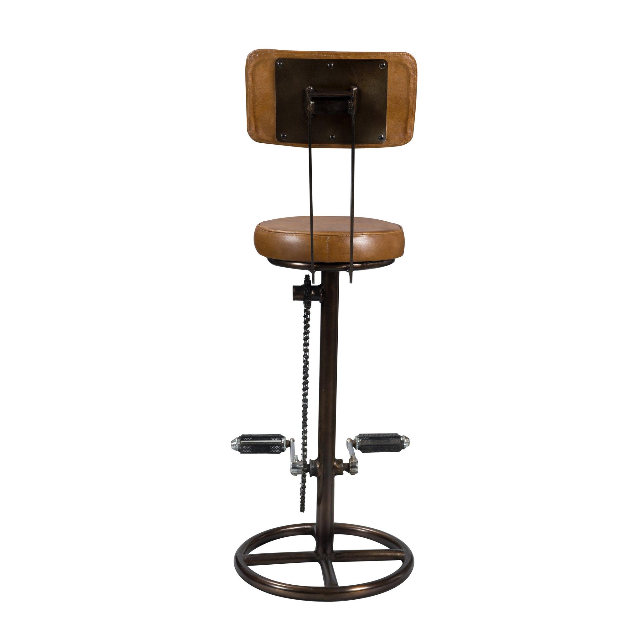 Voir la diapositive 3 : MAISON PAVANE Chaise de bar 76 cm en cuir avec dossier-phoenix