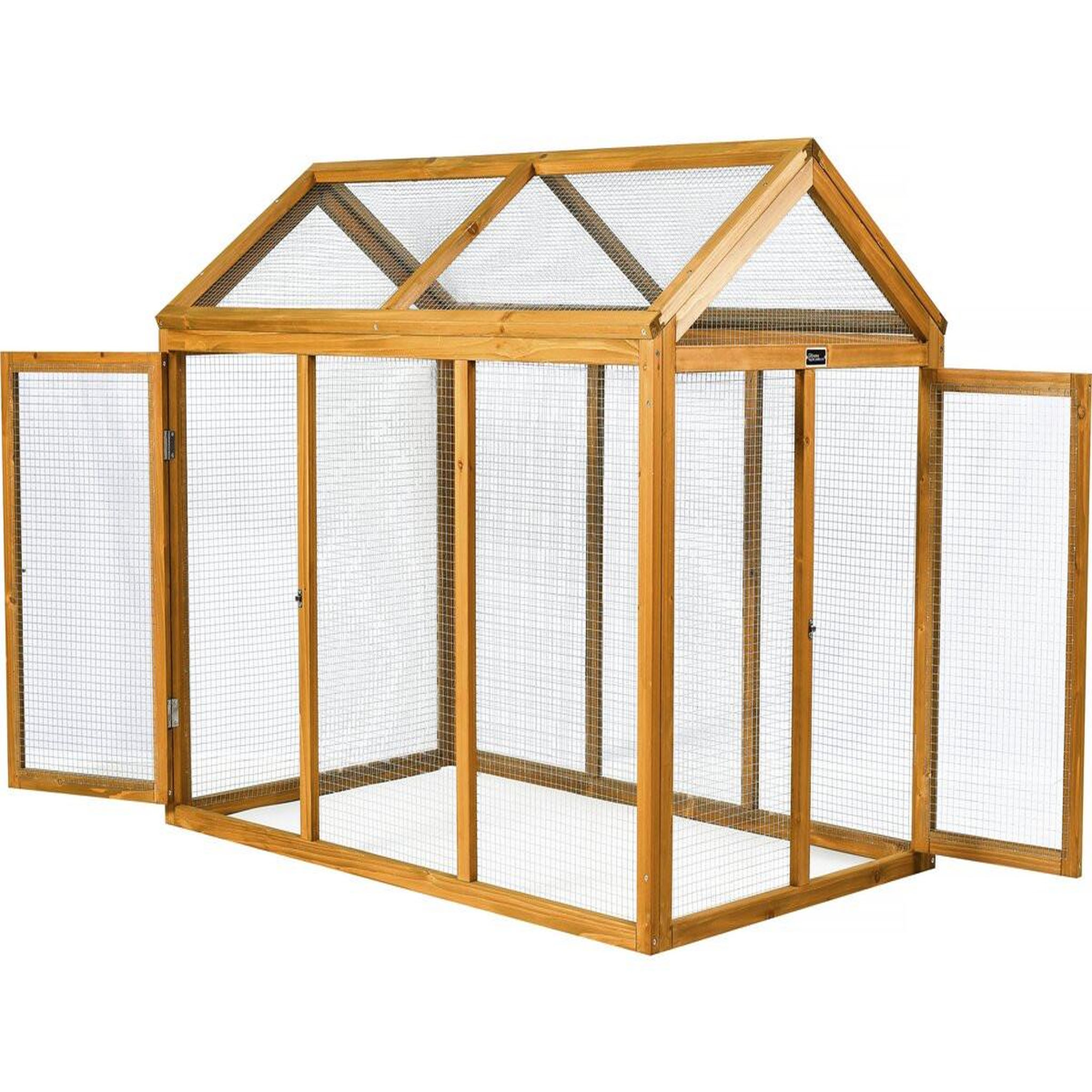 Voir la diapositive 3 : Habitat et Jardin Enclos extension en bois pour poulailler  Coco  - 6 poules - Marron