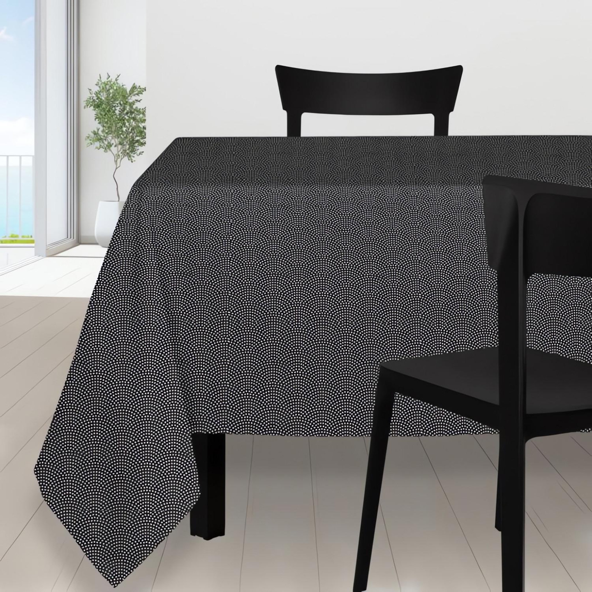 SOLEIL D'OCRE Nappe anti-tâches PAON blanc, par Soleil d'Ocre