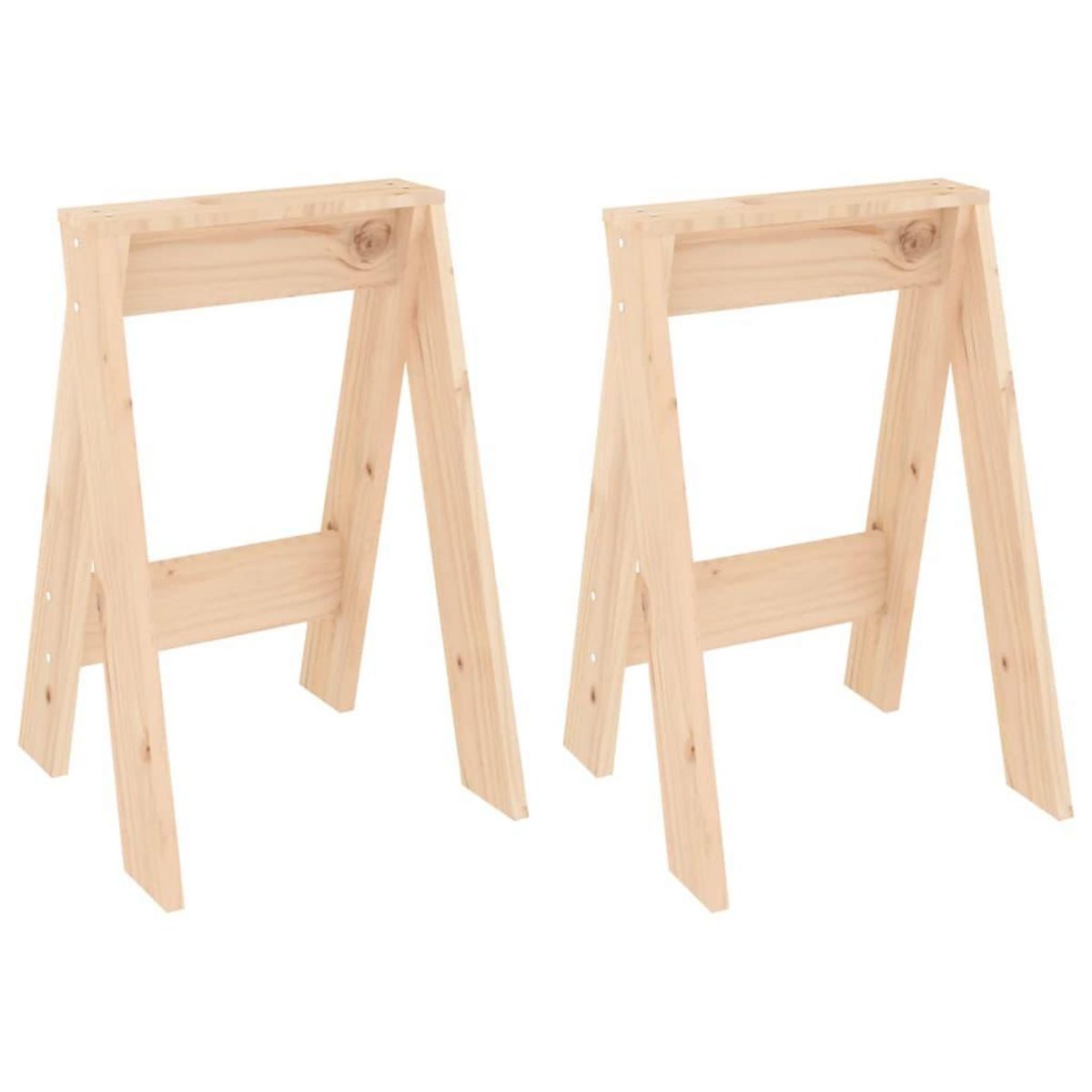 VIDAXL Tabourets lot de 2 40x40x60 cm bois massif de pin