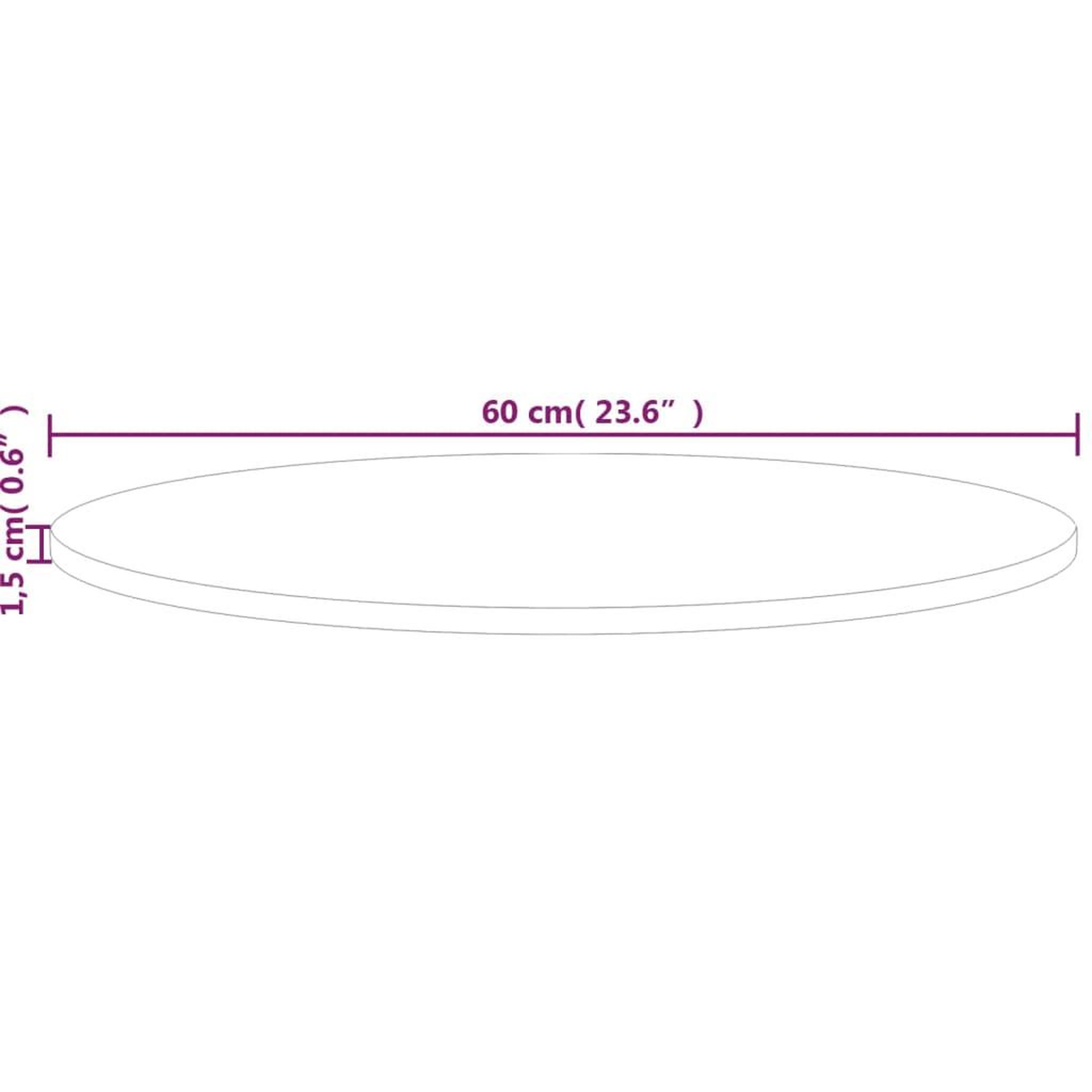 Voir la diapositive 4 : VIDAXL Dessus de table rond Ø60x1,5 cm Bois de chene massif non traite