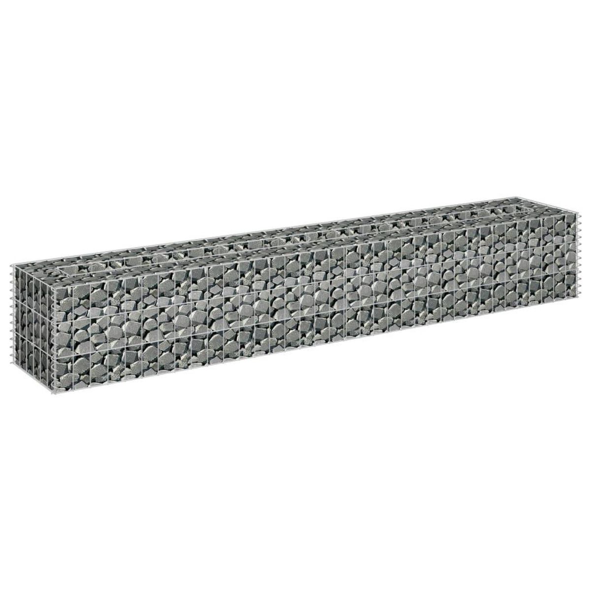 VIDAXL Lit sureleve a gabion Acier galvanise 180x30x30 cm