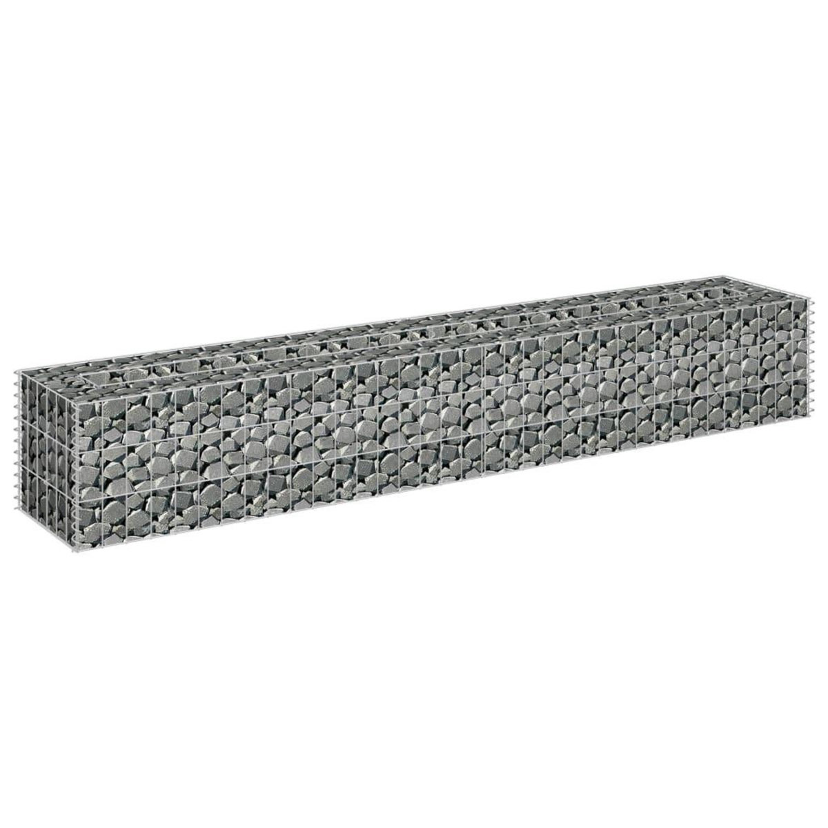 VIDAXL Lit sureleve a gabion Acier galvanise 180x30x30 cm