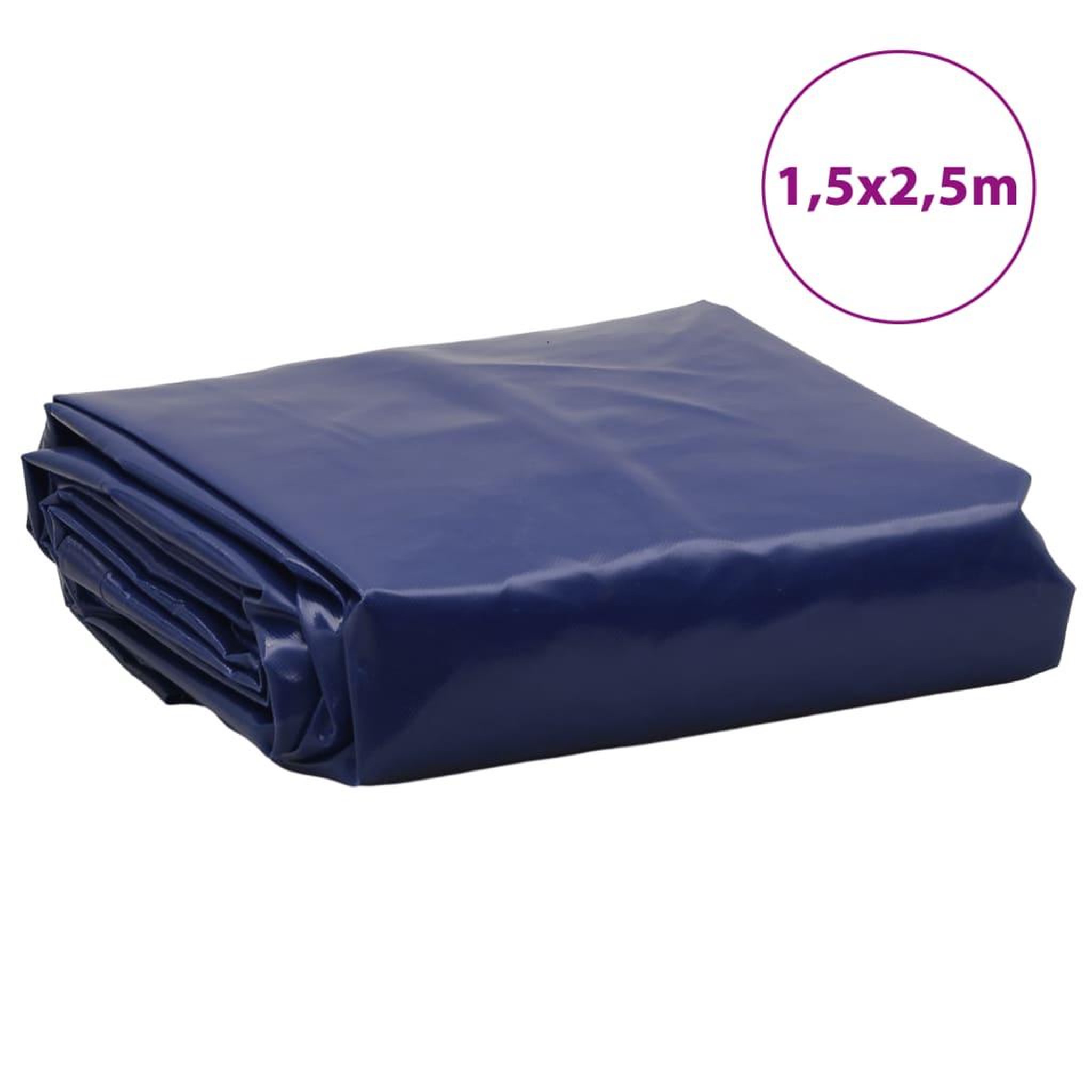Voir la diapositive 6 : VIDAXL Bache bleu 1,5x2,5 m 600 g/m²