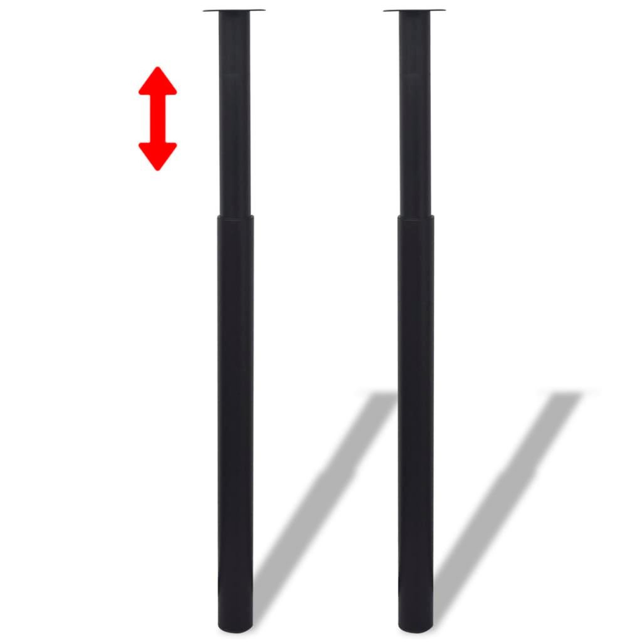 Voir la diapositive 1 : VIDAXL Pied de table telescopique 2 pcs Noir 710 mm - 1100 mm